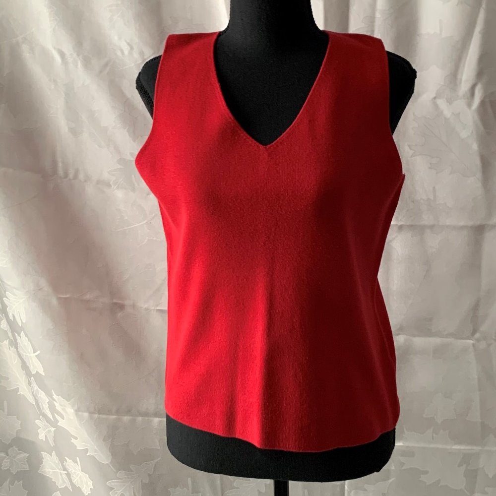 Carolyn Taylor Sweater Tank Top Medium Red